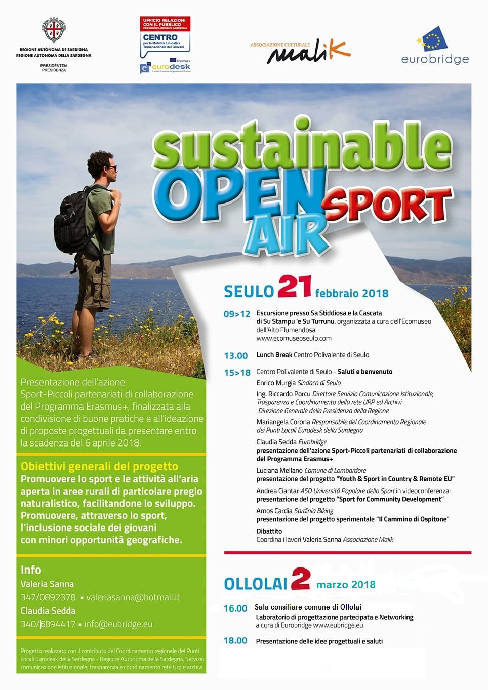 Seconda giornata Sustainable Open Air Sport (SOAS)                                                        Venerdì 2 marzo presso la Sala Consiliare del Comune di Ollolai