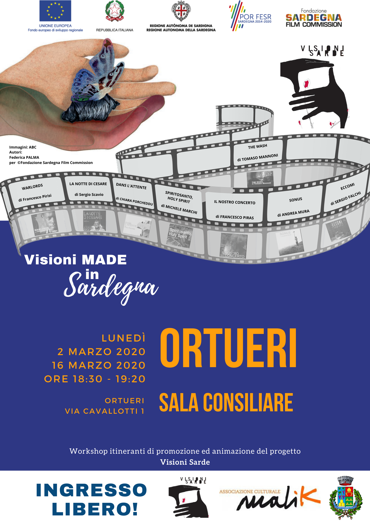 A Ortueri il progetto “Visioni made in Sardegna”, il 2 e il 16 marzo proiezioni per la comunità