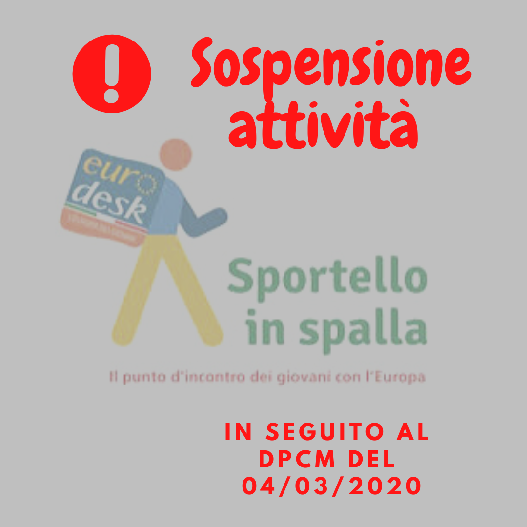 Sospensione attività Sportello in Spalla in seguito al DPCM del 04/03/2020
