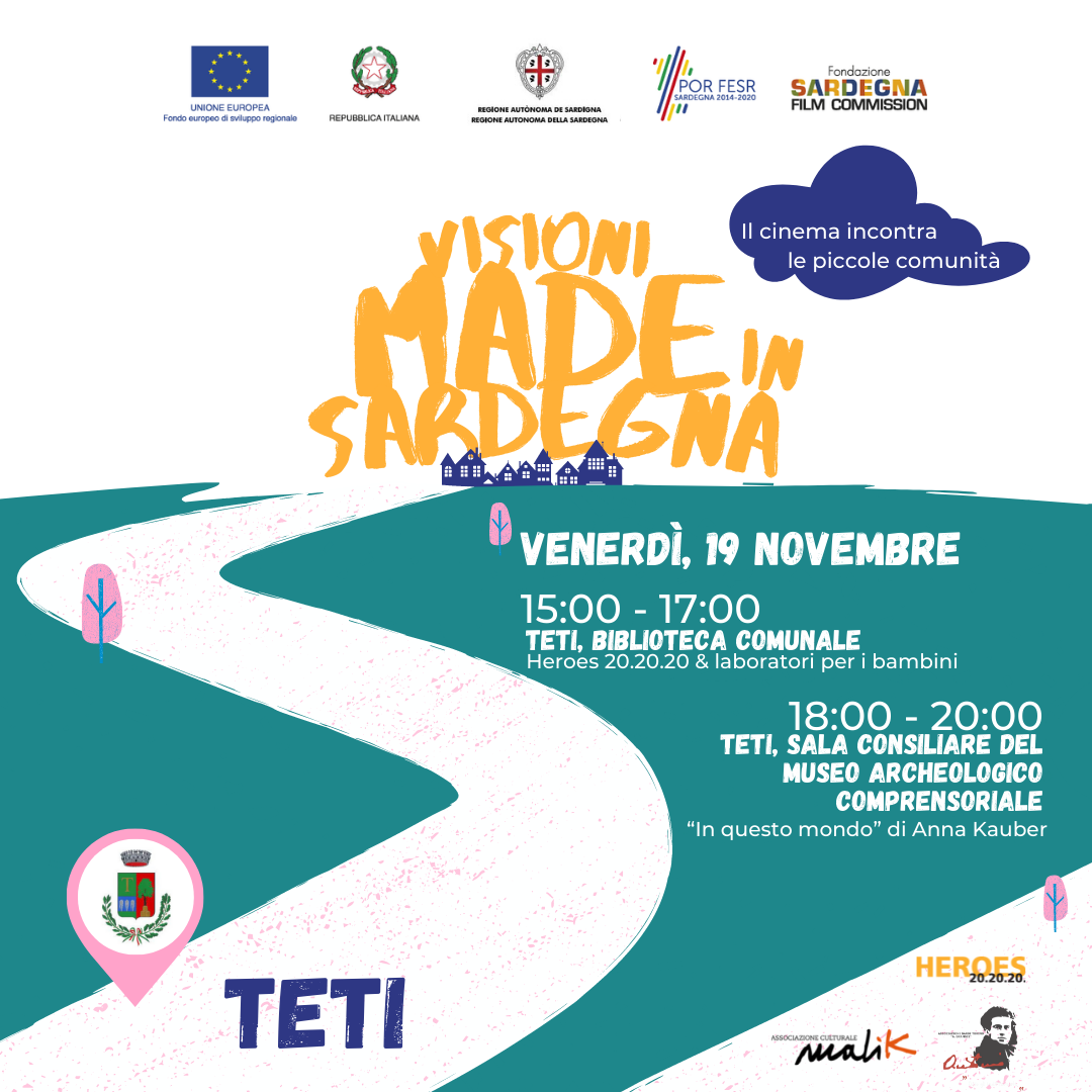 “Visioni made in Sardegna – Il cinema incontra le piccole comunità”  Il 19 novembre appuntamento a Teti