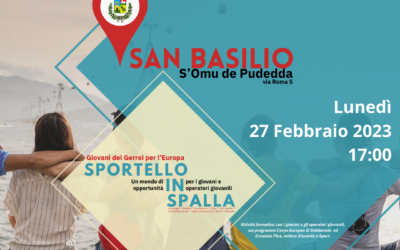 Il 27 febbraio a San Basilio incontreremo i giovani e gli operatori del territorio.